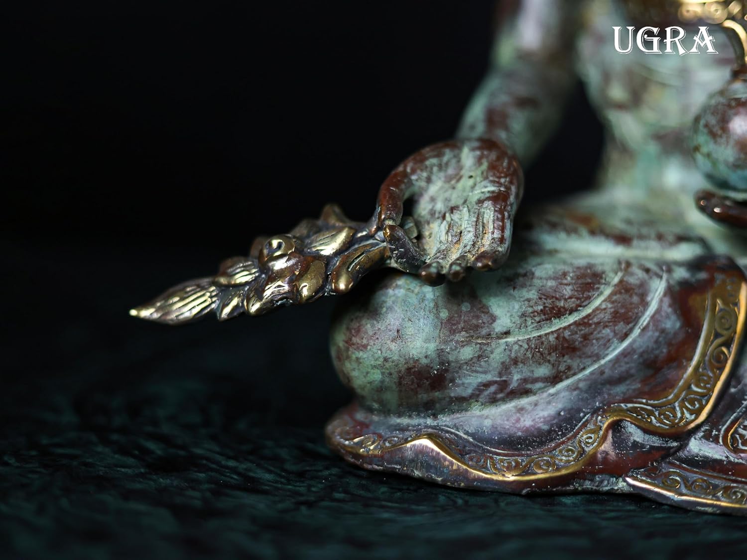 Shivaji Arts Bronze Buddha Statue – 34 CM Abhaya Mudra Buddha Idol for Meditation, Temple Altar, and Yoga Studio Decor | Antique Fearless Shakyamuni Buddha Sculpture