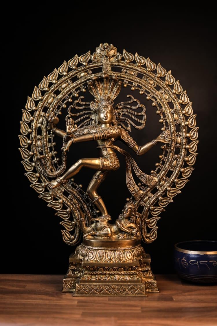 Shivaji Arts Dancing Shiva Nataraja Statue Large, Dancing Shiva Natraj Statue, 56 cm Big Size Brass Lord Shiva Natraja Sculpture, Shiv Nataraj Figurine.