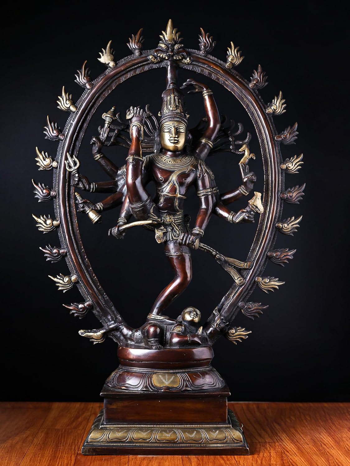 Shivaji Arts Dancing Shiva Nataraja Statue Large, Dancing Shiva Natraj Statue, 62 CM Big Size Brass Lord Shiva Natraja Sculpture, Shiv Nataraj Figurine.