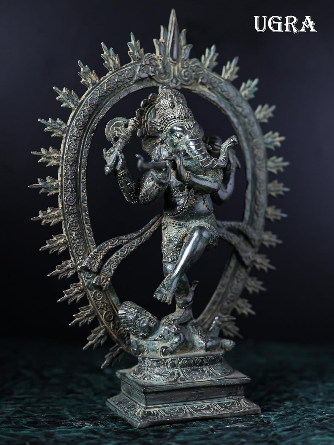 Shivaji Arts 32 CM Dancing Ganesha Idol – Antique Bronze Ganesh Statue for New Beginnings and Housewarming Gifts