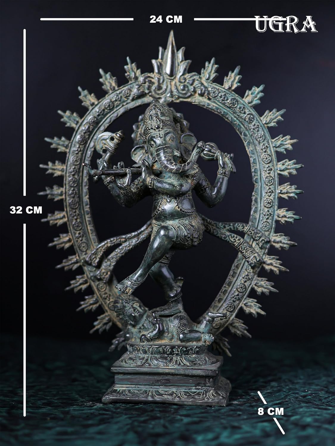 Shivaji Arts 32 CM Dancing Ganesha Idol – Antique Bronze Ganesh Statue for New Beginnings and Housewarming Gifts