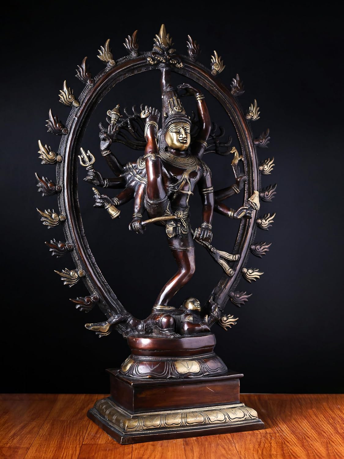 Shivaji Arts Dancing Shiva Nataraja Statue Large, Dancing Shiva Natraj Statue, 62 CM Big Size Brass Lord Shiva Natraja Sculpture, Shiv Nataraj Figurine.
