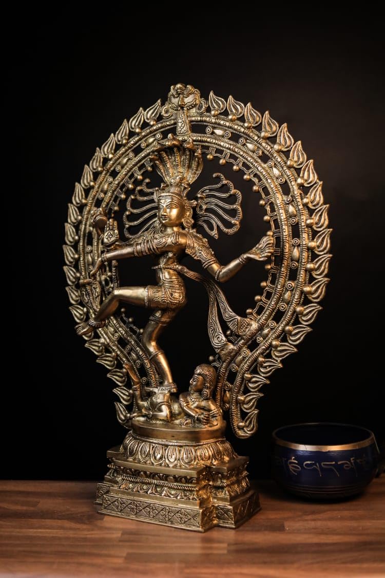 Shivaji Arts Dancing Shiva Nataraja Statue Large, Dancing Shiva Natraj Statue, 56 cm Big Size Brass Lord Shiva Natraja Sculpture, Shiv Nataraj Figurine.