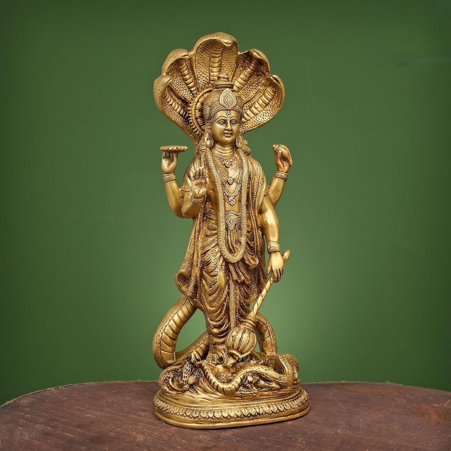 Shivaji Arts Lord Vishnu Statue, 17 Inch Brass Standing Vishnu Idol, Hindu God Vishnu Figure, Vishnu Bhagwan ki Murti, Narayana Statue