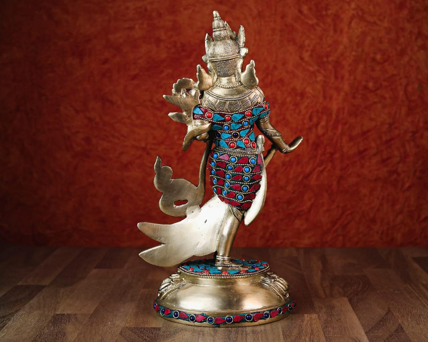Shivaji Arts Brass Standing Tara Statue with Stonework, 33 cm Big Size Brass Tara Statue, Buddhism, Female Shakti, Bodhisattva, Buddhist Savior