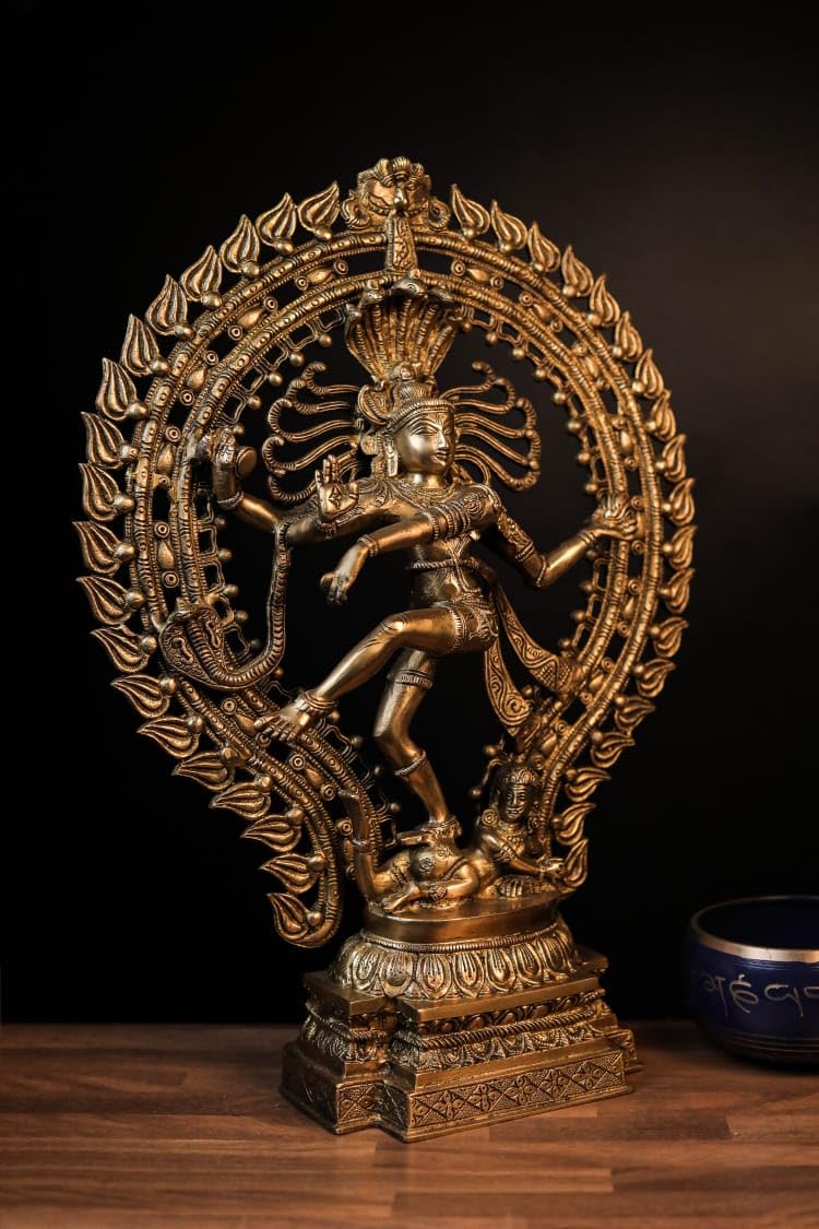 Shivaji Arts Dancing Shiva Nataraja Statue Large, Dancing Shiva Natraj Statue, 56 cm Big Size Brass Lord Shiva Natraja Sculpture, Shiv Nataraj Figurine.