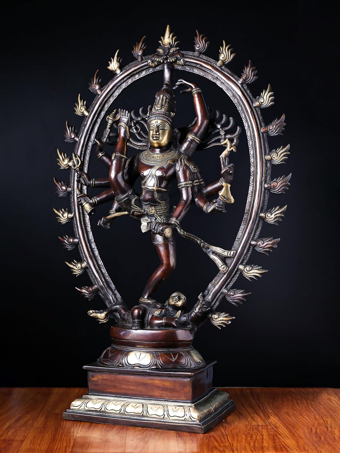 Shivaji Arts Dancing Shiva Nataraja Statue Large, Dancing Shiva Natraj Statue, 62 CM Big Size Brass Lord Shiva Natraja Sculpture, Shiv Nataraj Figurine.