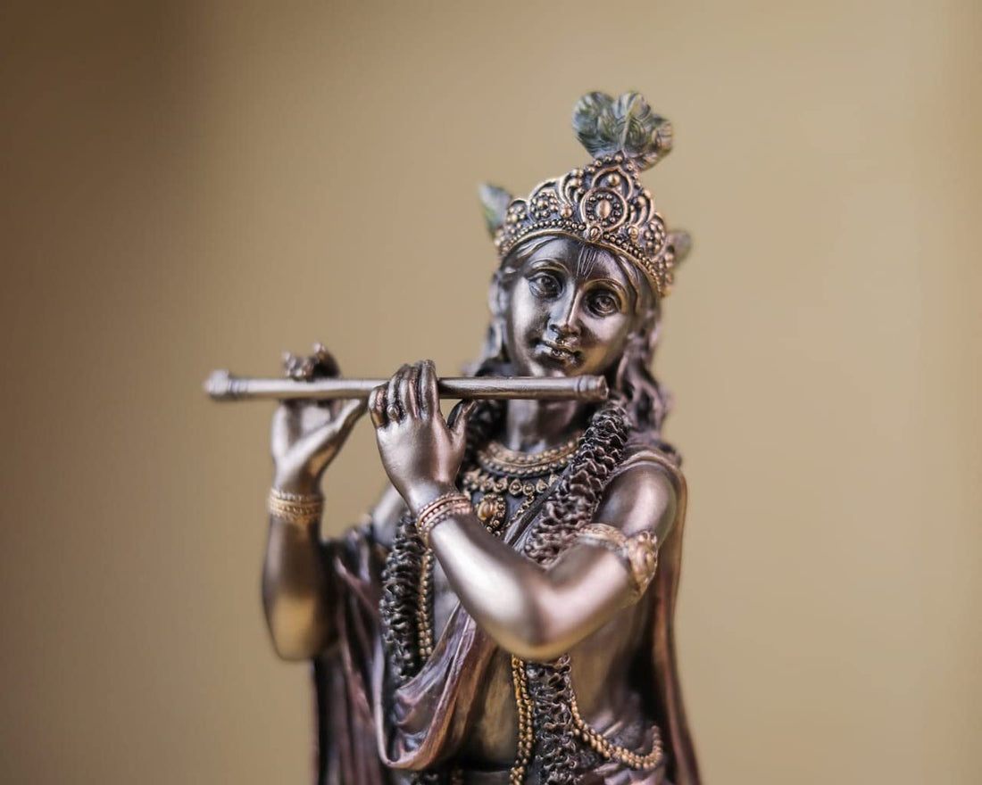 Lord Krishna Statue Bonded Bronze 10 Inch