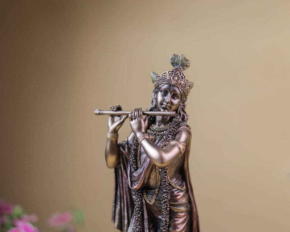 Lord Krishna Statue Bonded Bronze 10 Inch
