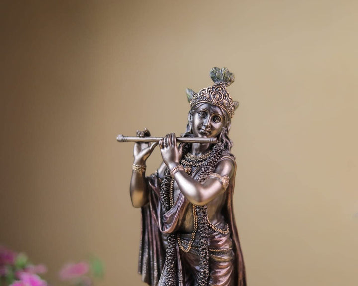 Lord Krishna Statue Bonded Bronze 10 Inch