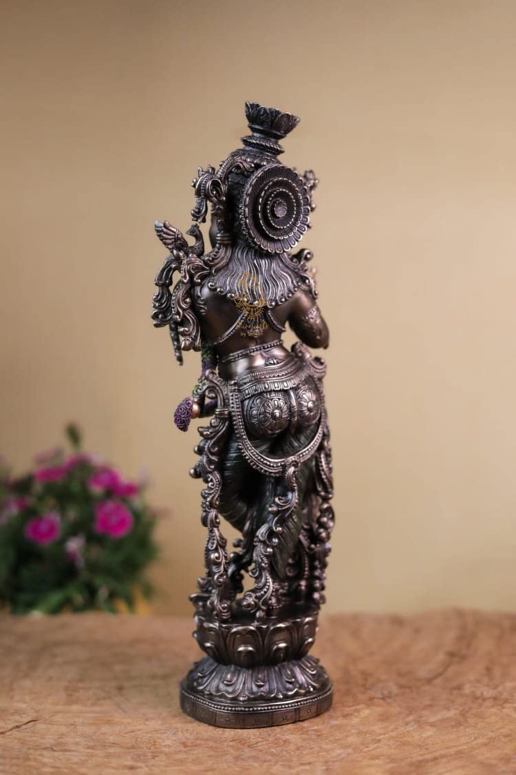 Krishna Statue Bonded Bronze 15 Inch