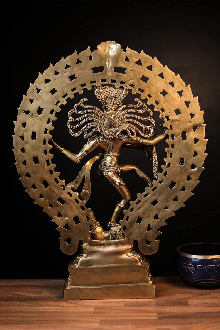 Shivaji Arts Dancing Shiva Nataraja Statue Large, Dancing Shiva Natraj Statue, 56 cm Big Size Brass Lord Shiva Natraja Sculpture, Shiv Nataraj Figurine.