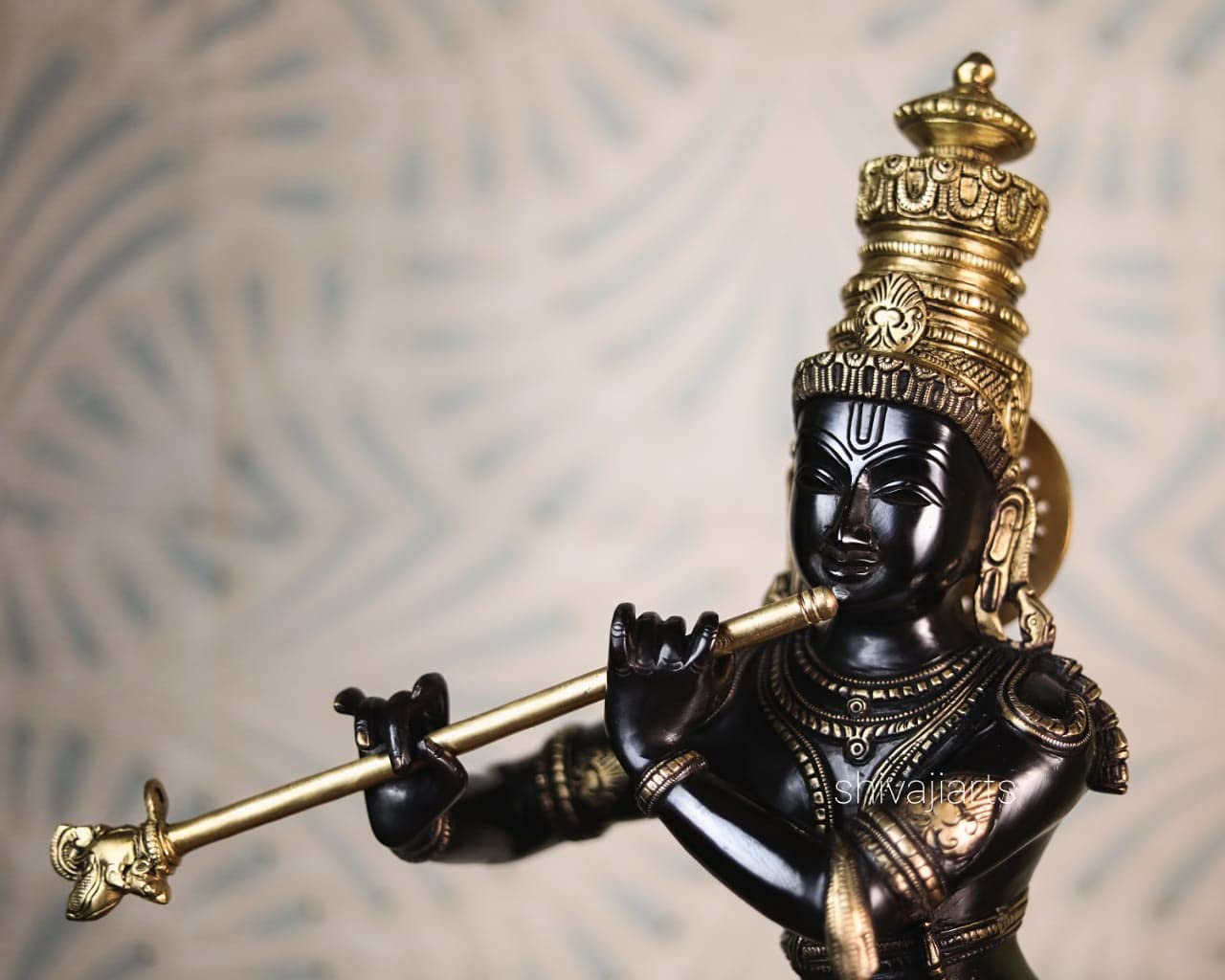 Lord Krishna Brass Statue – 60 CM Large Idol for Home Temple & Yoga Studio Decor