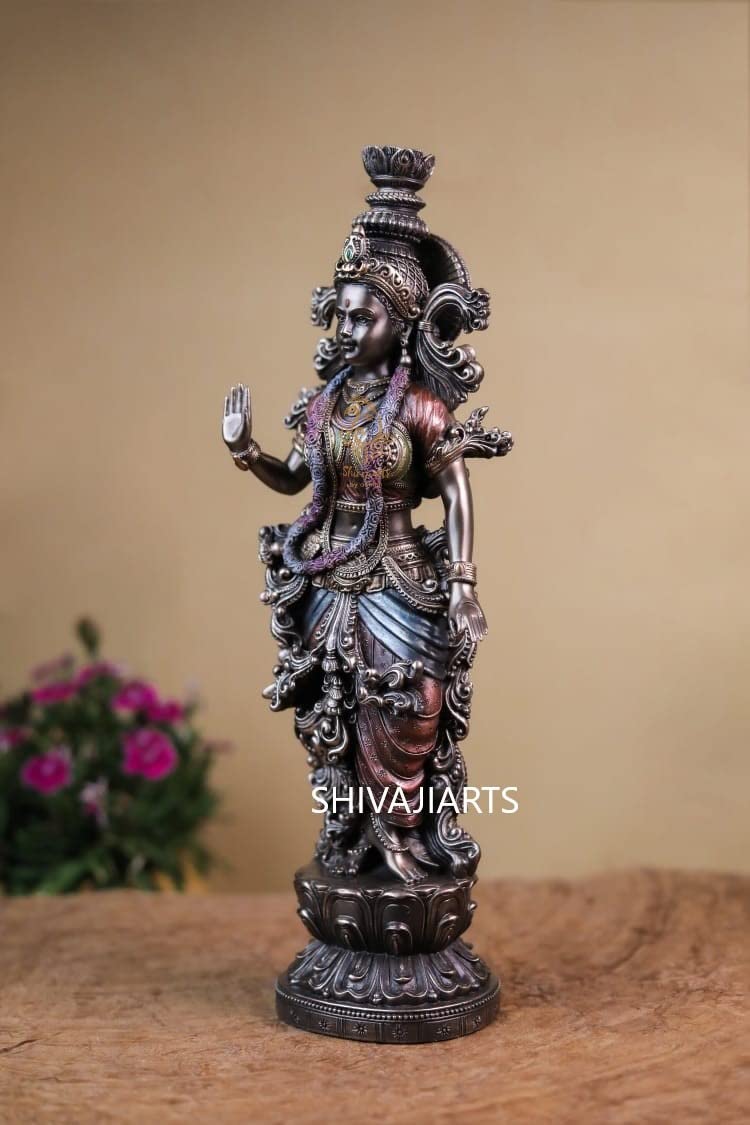 Radha Krishna Statue Bonded Bronze 15 Inch