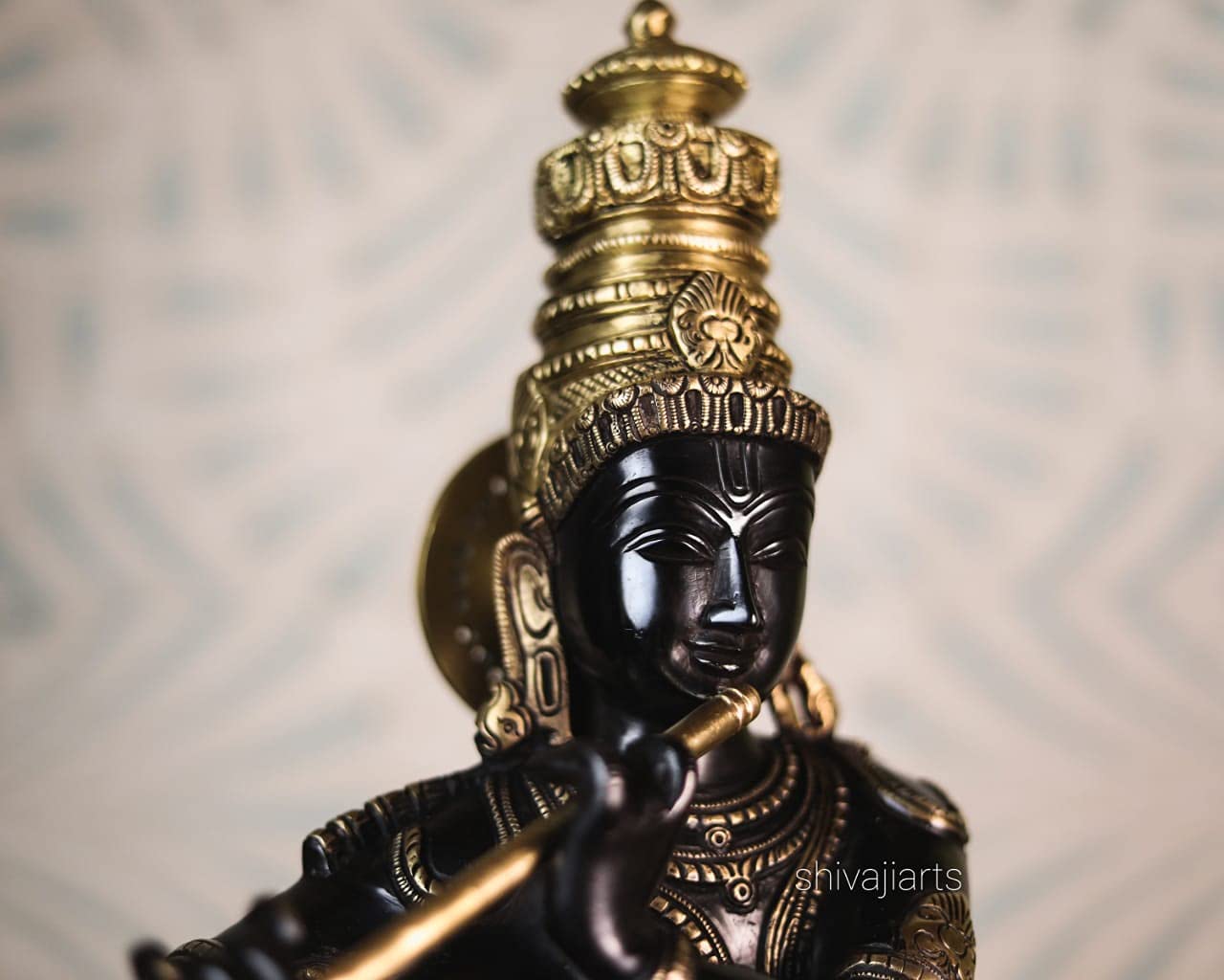 Lord Krishna Brass Statue – 60 CM Large Idol for Home Temple & Yoga Studio Decor