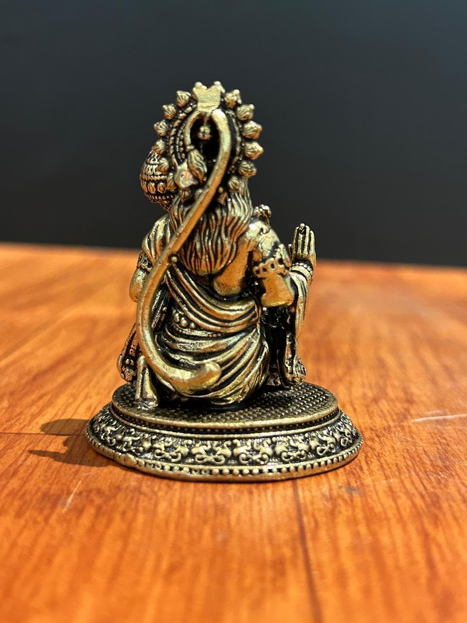 Premium Brass Sitting Hanuman Statue – 6 CM Intricately Crafted Blessing Bajrangbali Idol for Strength & Protection Monkey God Statue with Mace | Home Decor | Housewarming Gift | Car Dashboard Item