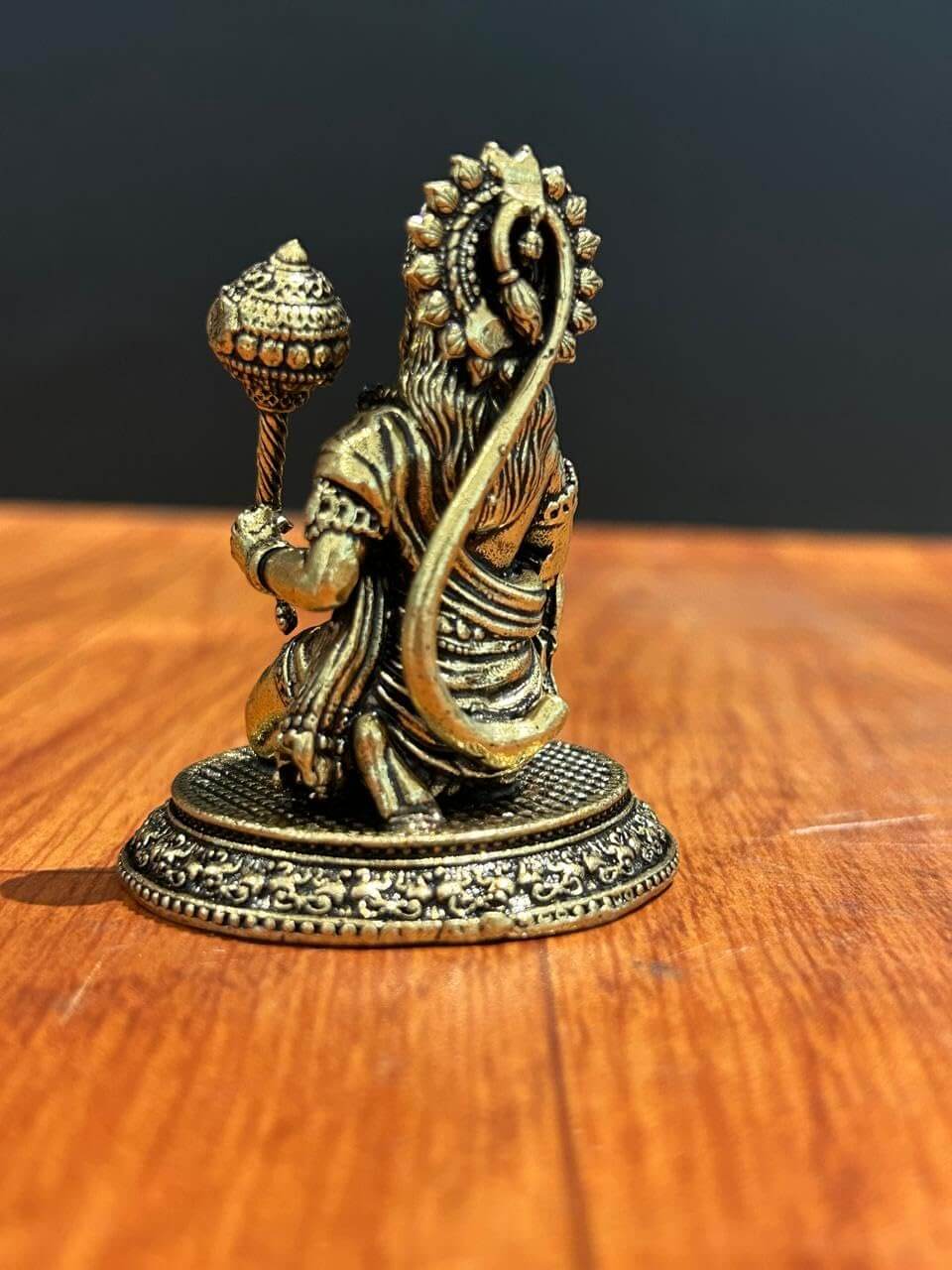 Premium Brass Sitting Hanuman Statue – 6 CM