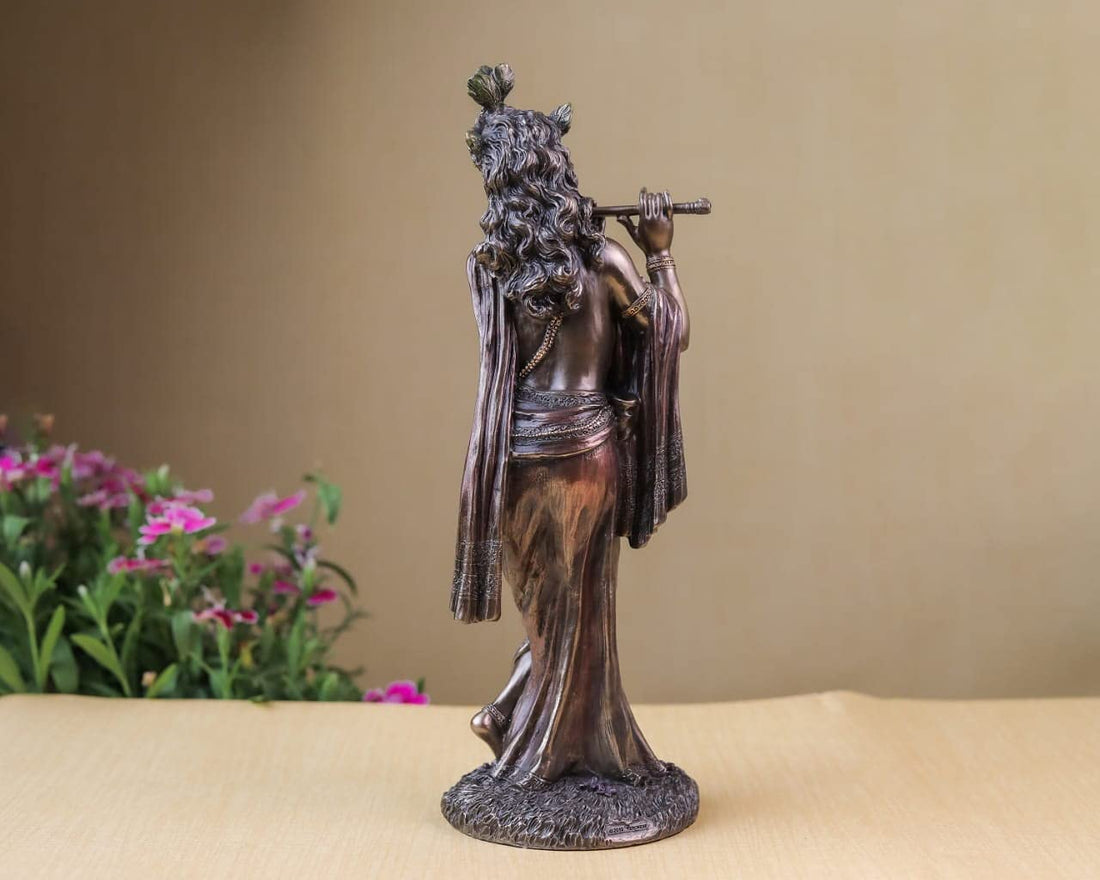 Lord Krishna Statue Bonded Bronze 10 Inch