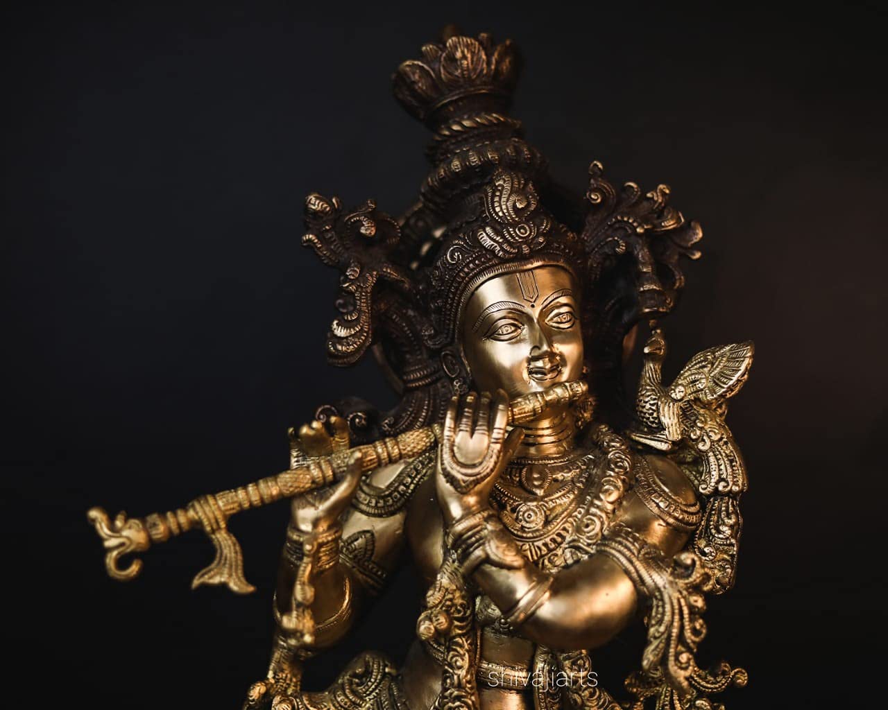 Radha Krishna Statue Brass Double Tone Work 75CM Big Large Size Pack of 2