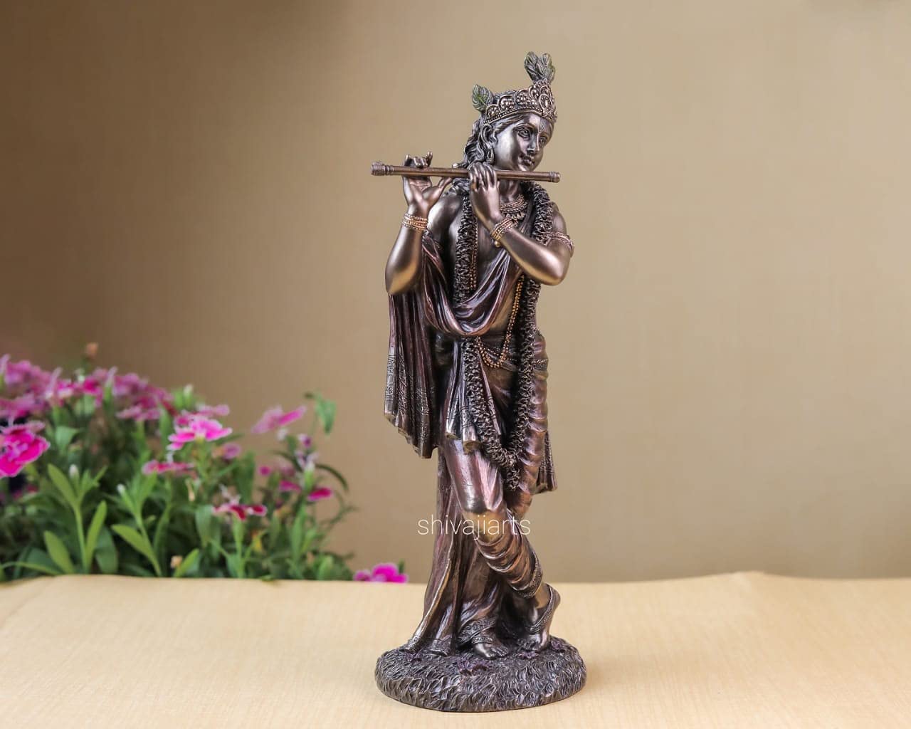 Lord Krishna Statue Bonded Bronze 10 Inch