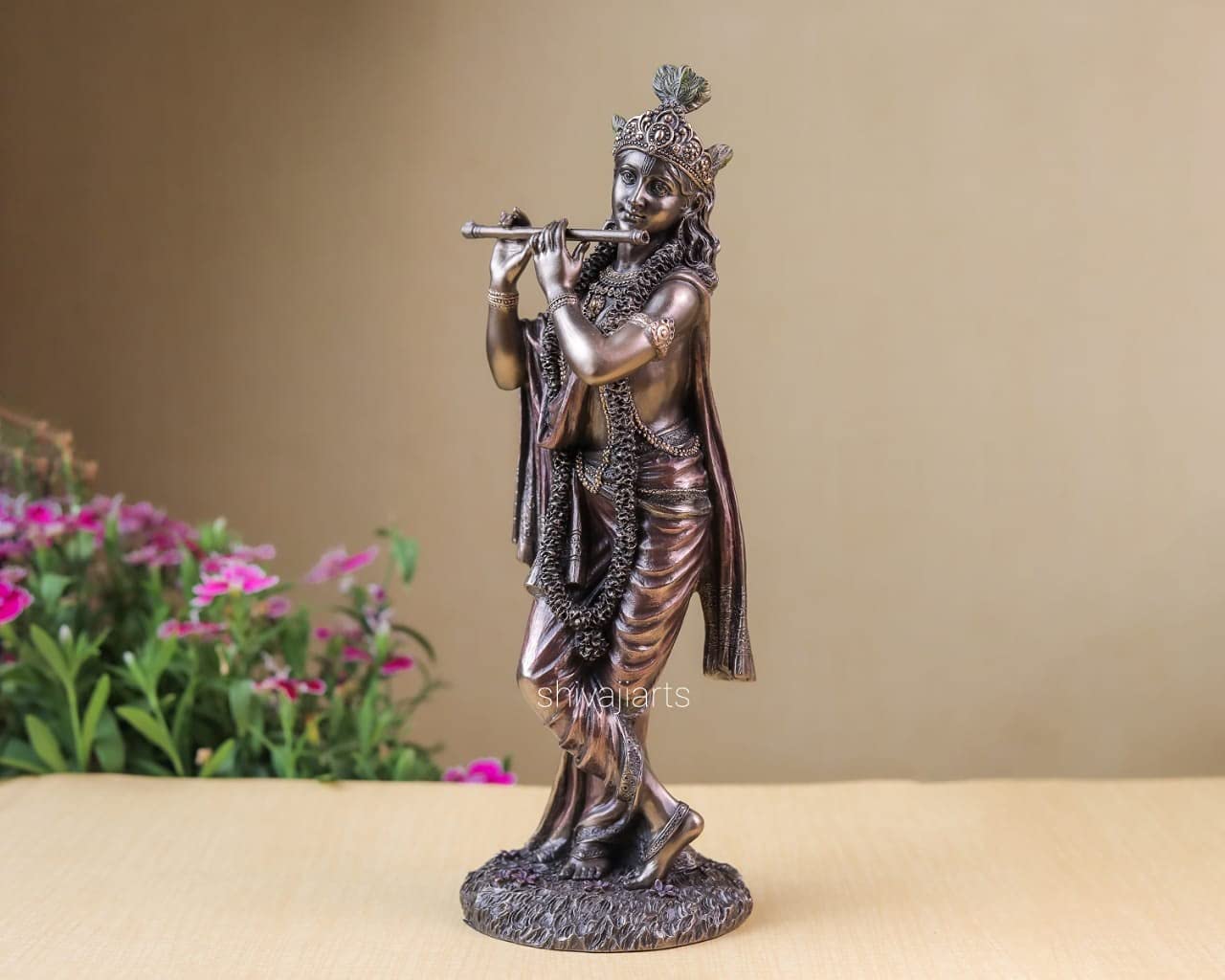 Lord Krishna Statue Bonded Bronze 10 Inch