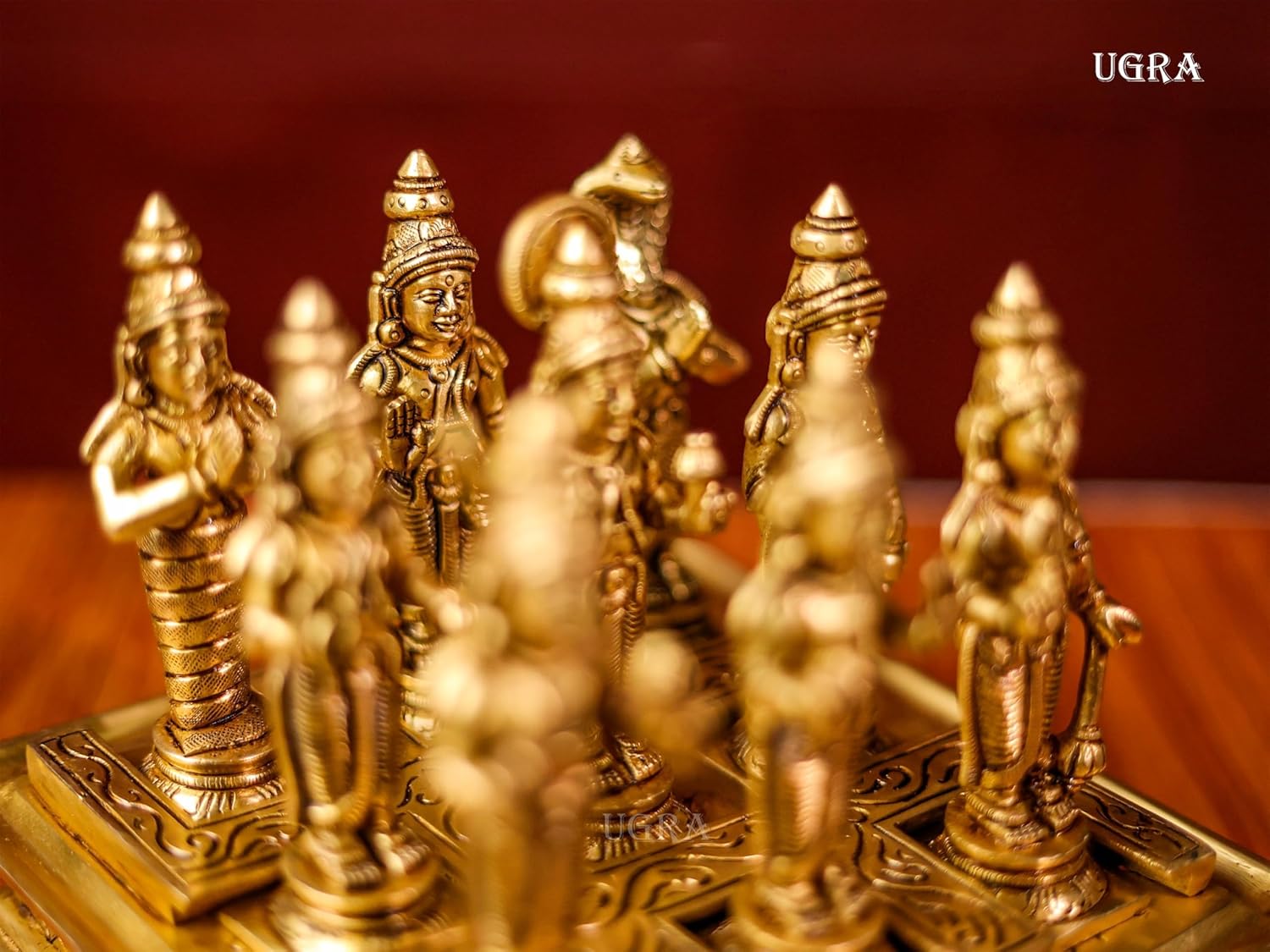 Brass Navgrah Statue Set, 9 Nav grah Brass Statues, Navagrah Statues in Brass, Brass Kundli Navagraha Statues Set, Navgraha Brass God Idols | Diwali Statue | Home Decor| Housewarming Gift