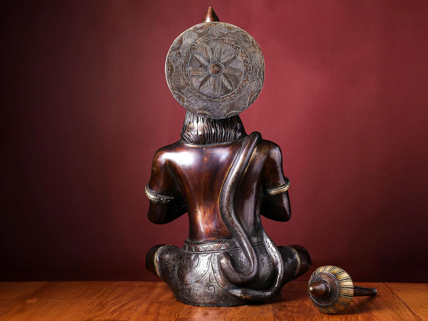 Brass Lord Hanuman Statue in 2 Tone 47 cm Bajrangbali Idol | Ram Bhakat Hanuman | God of Strength and Devotion | Diwali Gift | Home Decor | Table top Decor | Pooja Room Decor.