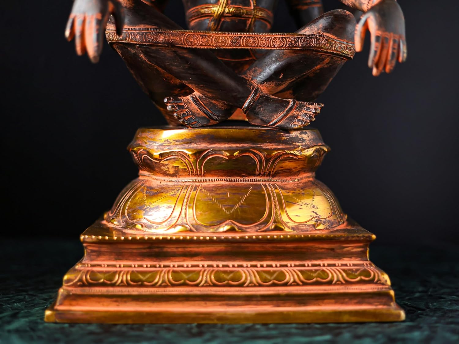 Shivaji Arts Yogi Narasimha Statue, 19.8 Inch, Antique Brass Vishnu Narayan Avatar, God of Moksha, Goddess of Wealth, Narasimha Bhagwan, Narsimha | Yogi Narasimha for Home Altar Decor.