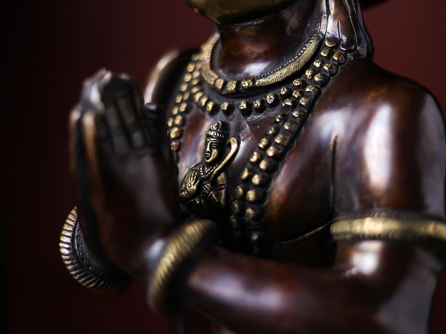 Brass Lord Hanuman Statue in 2 Tone 47 cm Bajrangbali Idol | Ram Bhakat Hanuman | God of Strength and Devotion | Diwali Gift | Home Decor | Table top Decor | Pooja Room Decor.