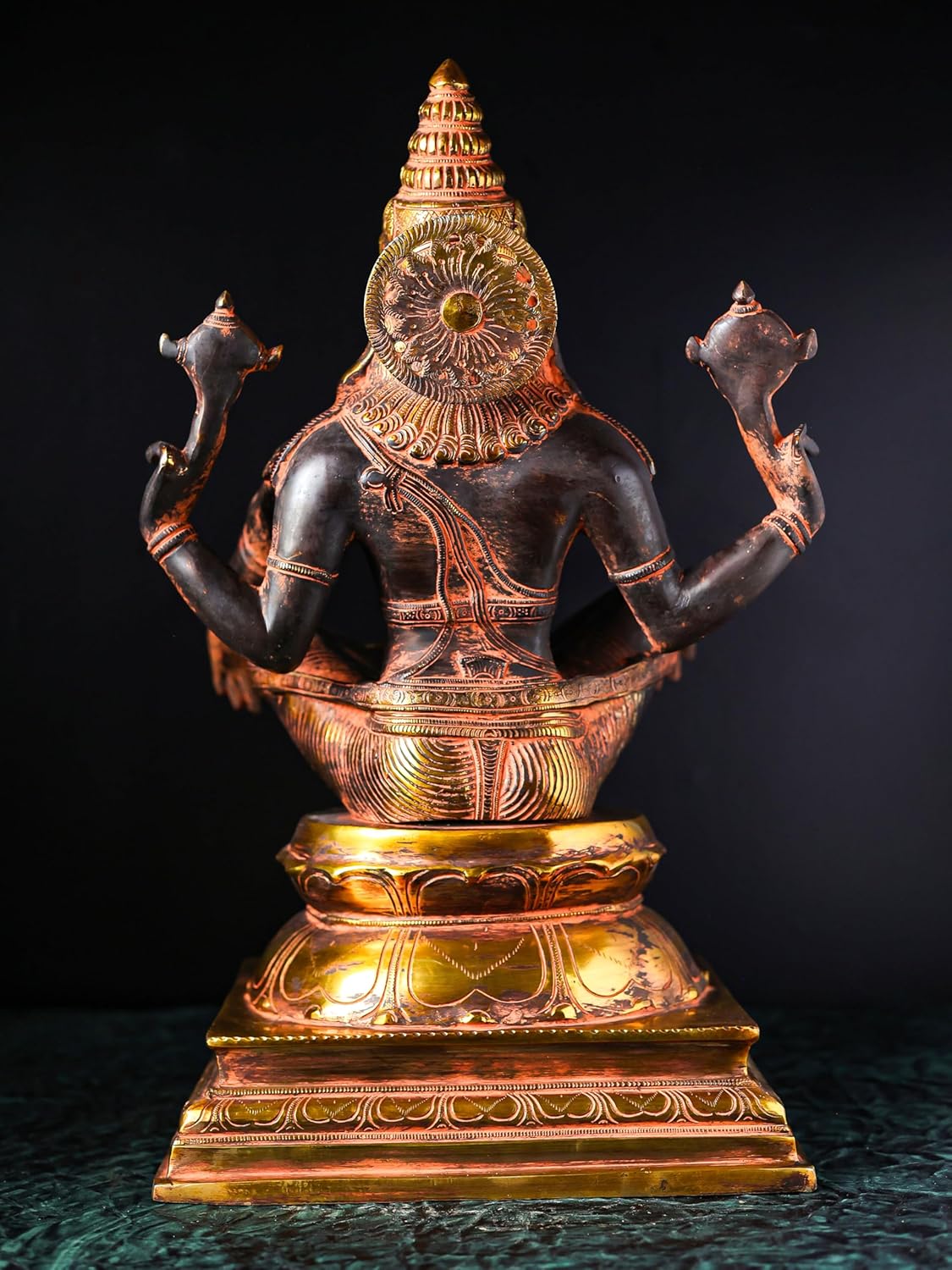 Shivaji Arts Yogi Narasimha Statue, 19.8 Inch, Antique Brass Vishnu Narayan Avatar, God of Moksha, Goddess of Wealth, Narasimha Bhagwan, Narsimha | Yogi Narasimha for Home Altar Decor.