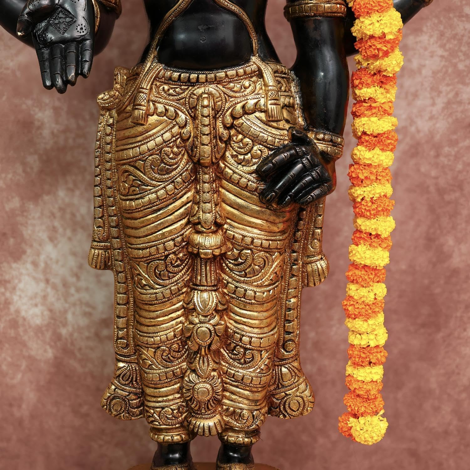 Brass Tirupati Balaji, 101.6 cm Big Large Black Golden Finish Brass Shree Venkateswara Statue for Home and Altar and Pooja Room Decor