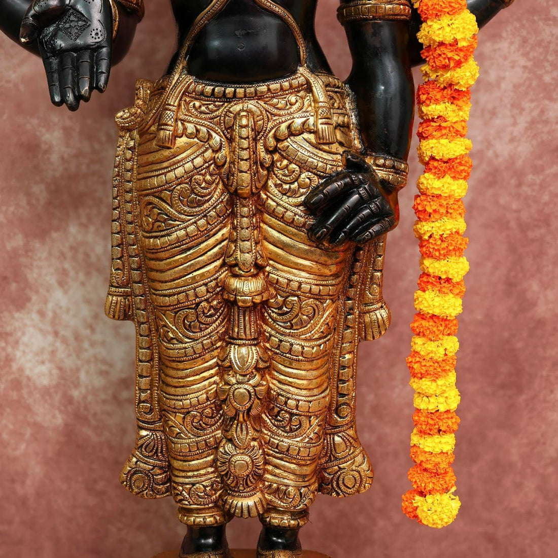 Brass Tirupati Balaji, 101.6 cm Big Large Black Golden Finish Brass Shree Venkateswara Statue for Home and Altar and Pooja Room Decor