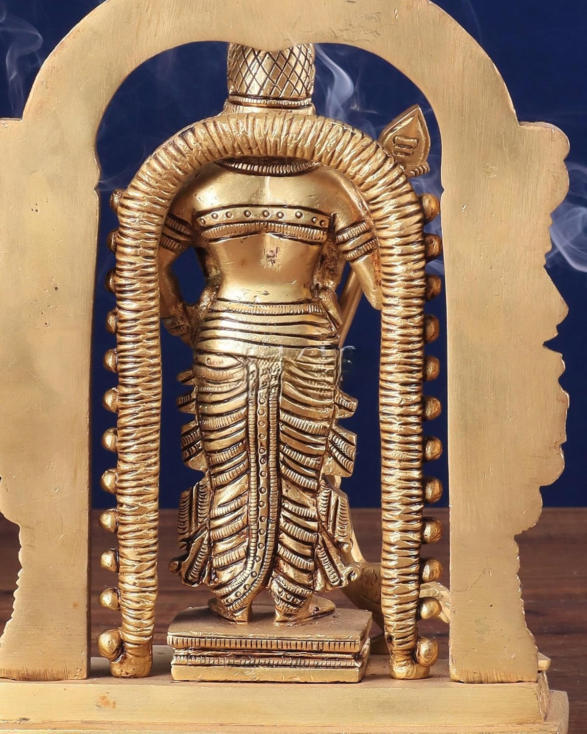 Shivaji Arts Brass Lord Murugan Statue - 23 cm Golden Finish Kartikeya Idol, Lord Muruga Subramanya Murti, God of War Sculpture