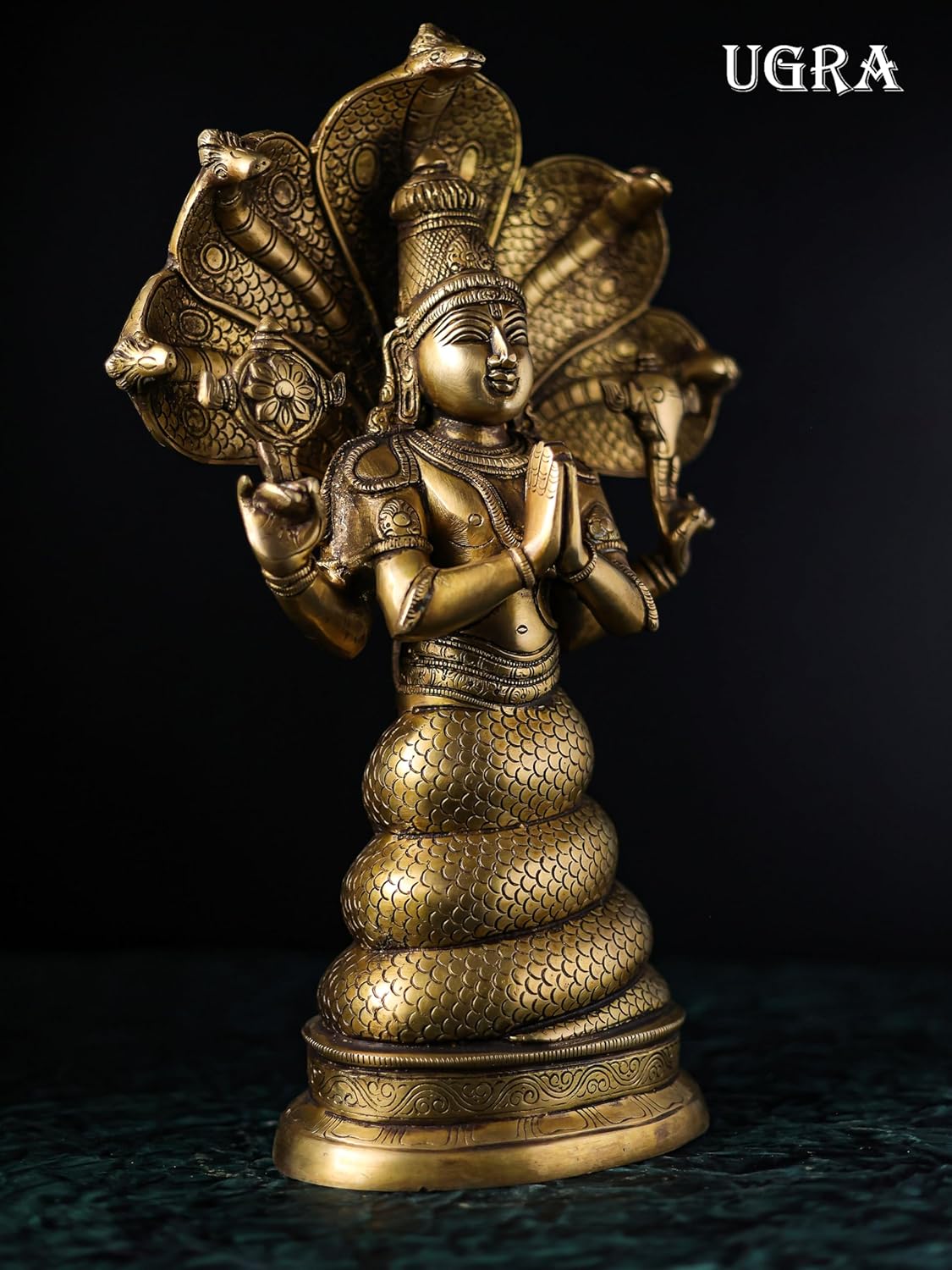 Shivaji Arts Brass Patanjali Statue 15 Inch Yoga God Idol for Schools & Practitioners