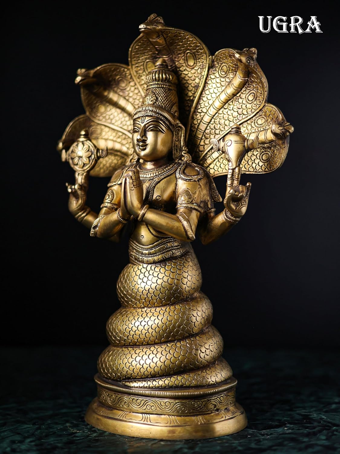 Shivaji Arts Brass Patanjali Statue 15 Inch Yoga God Idol for Schools & Practitioners