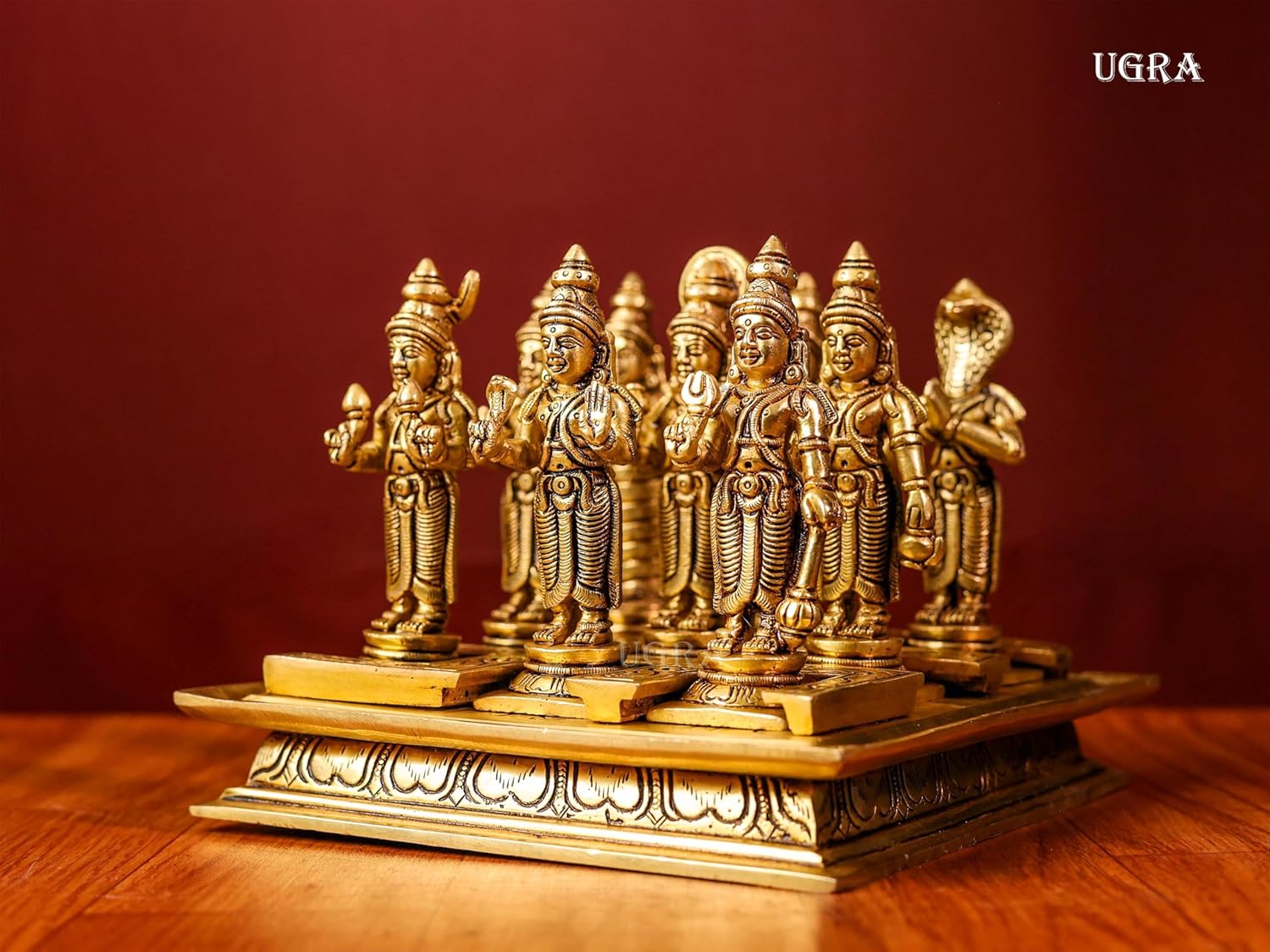 Brass Navgrah Statue Set, 9 Nav grah Brass Statues, Navagrah Statues in Brass, Brass Kundli Navagraha Statues Set, Navgraha Brass God Idols | Diwali Statue | Home Decor| Housewarming Gift