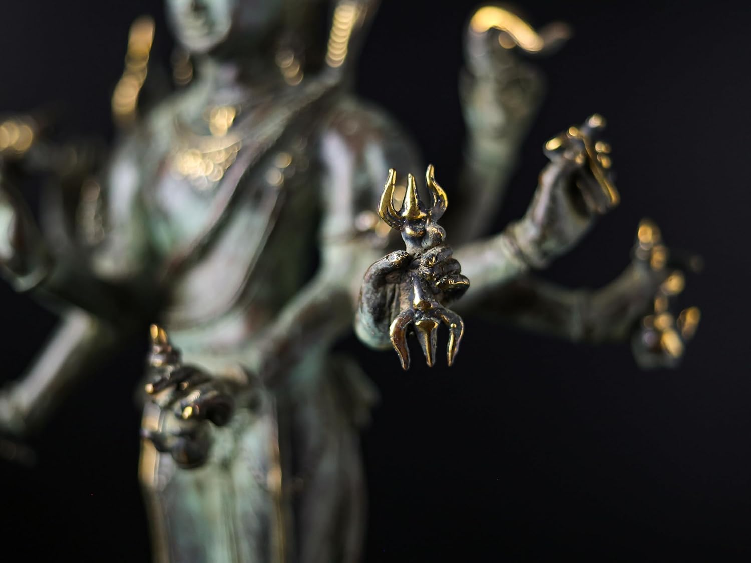 Shivaji Arts Standing Shiva Idol – 44 CM Green Antique Finish Lord Mahakal Statue for Blessings and Protection