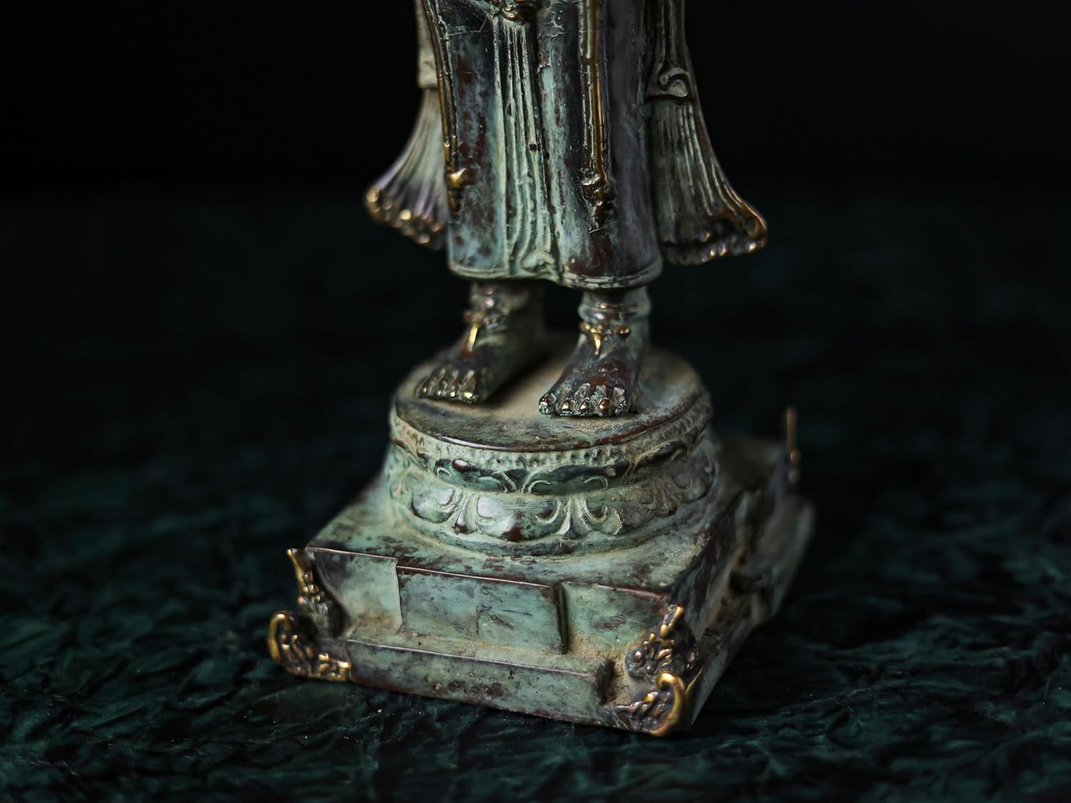 Shivaji Arts Standing Shiva Idol – 44 CM Green Antique Finish Lord Mahakal Statue for Blessings and Protection